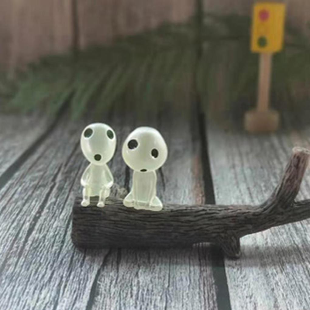 6 Pieces Specter Miniature Ornaments Luminous Alien Car Decoration Resin Statue Flower Pot Garden Landscape Decor