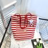 Casual Striped Design Women Shoulder Bags Large Capacity Ladies Commuter Tote Handbags Simple Female Bucket Shopping Bag