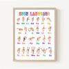 Hand Sign Learning Posters High Definition Colors Complete Asl Alphabet Charts for Beginners Classroom