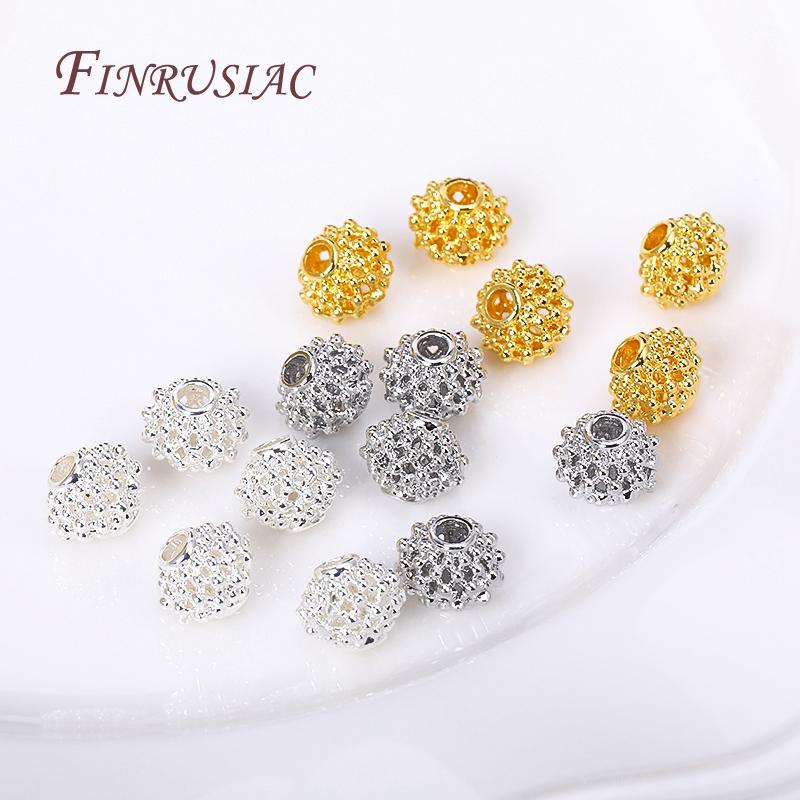 10X8MM Round Spacer Beads Wholesale 18K Gold Plated Design Lantern Coral Spacer Beads Components For DIY Jewelry Making Supplies