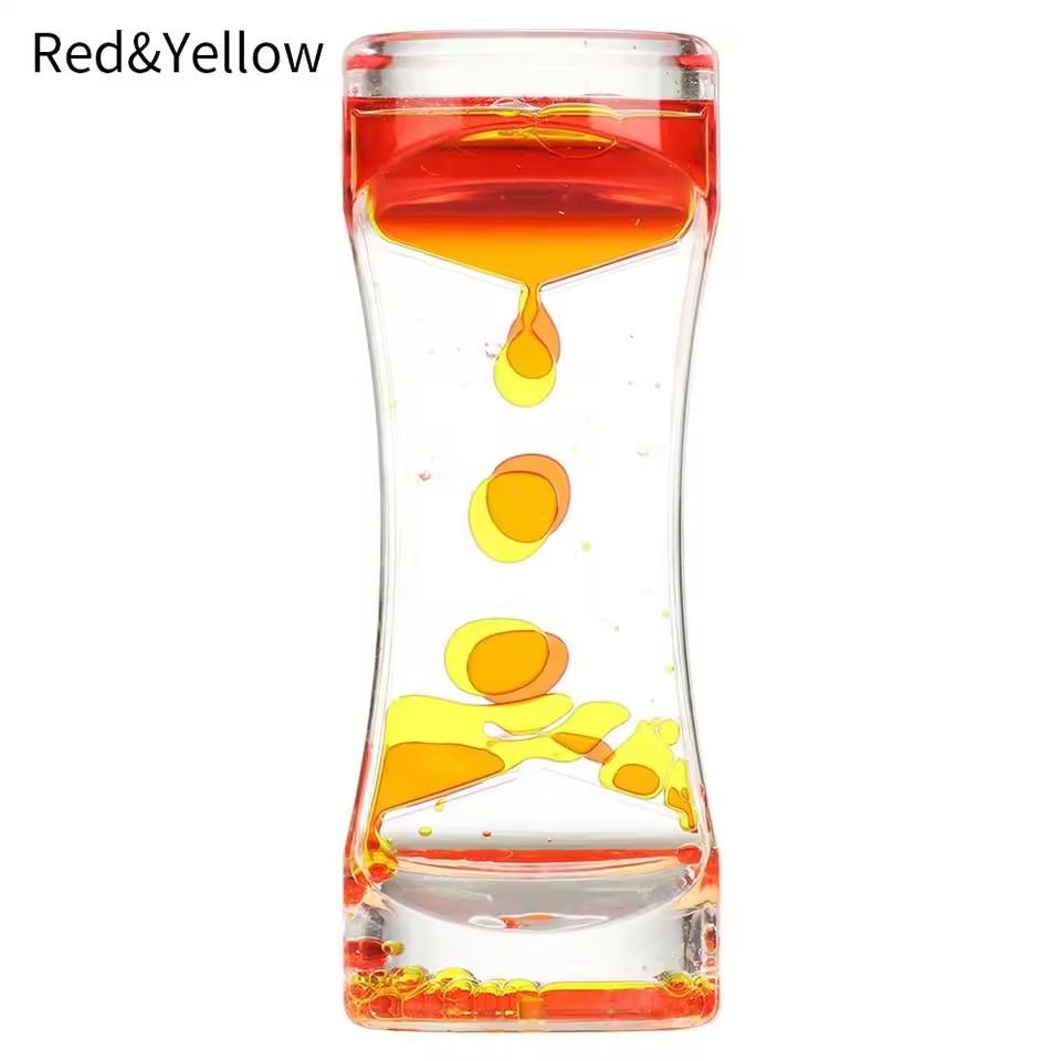 1PC Liquid Motion Bubbler Hourglasses Timer Movement Sensory Toys for Kids Adults Stress Relief Props Home Office Desktop Decor
