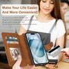 iPhone 16 Pro Multifunctional Leather Wallet Case with Detachable Magnetic Protection