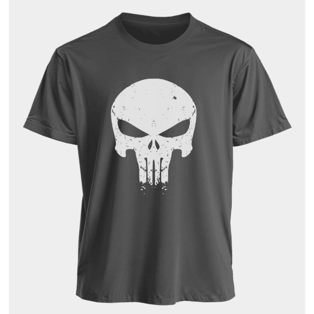Men's and Women's T-shirts Punisher Summer American Spring and Autumn Basic Loose Sporty Trend Oversized Short-sleeved