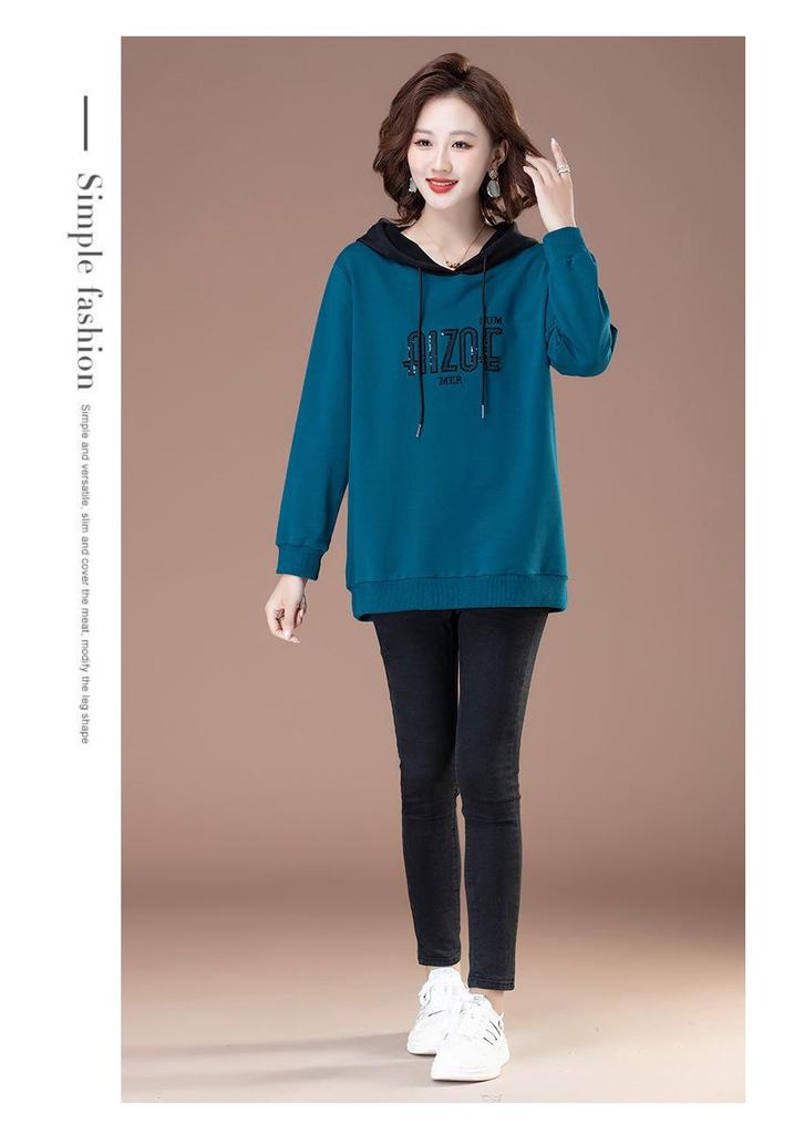 Plus Size Hooded Sweatshirt for Women: 2025 Spring & Autumn Fashion for Middle-Aged Moms