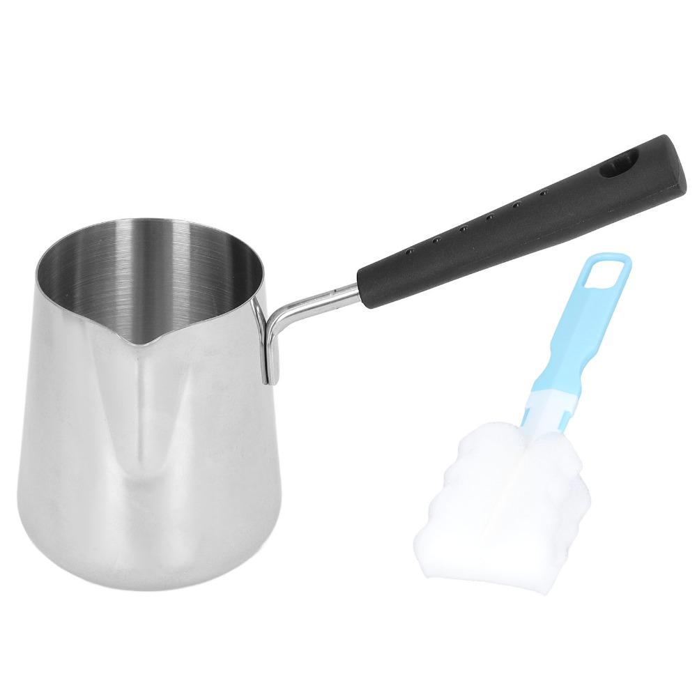 Stainless Steel Butter Warmer Mini Size Melting Pot Barista Tools Coffee Warmer  Lattes Preparation