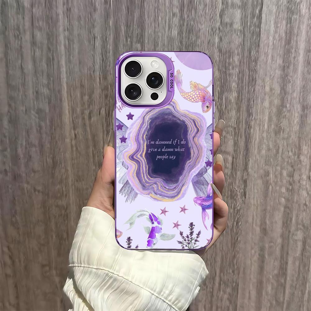 Purple Lavender Floral Flower Phone Case For IPhone 16 15 14 13 12 11 Pro Max X XR XSMAX 8 7 Plus Matte Shockproof Back Cover