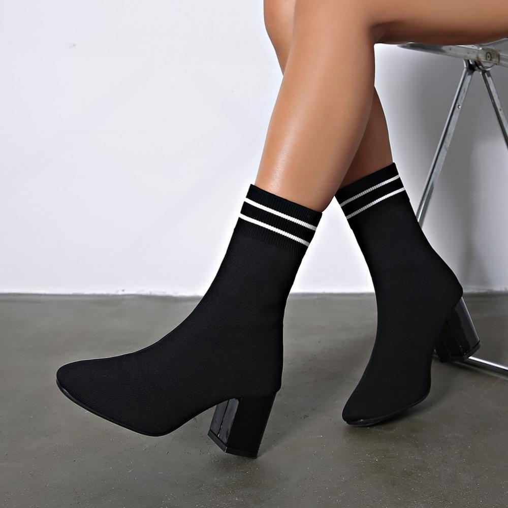 Fashion New Round Toe Sexy Cloth Mid-tube Boots for Winter Comfortable Elegant Large Size Walking Boots for Women