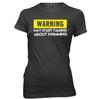 Warning May Start Talking About Swimming Womens Ladies Funny Slogan T-Shirt