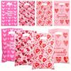 10pcs Easter Paper Gift Bags, Plastic Packaging Bags For Cookies, Heart Shape Printed Gift Candy Bags