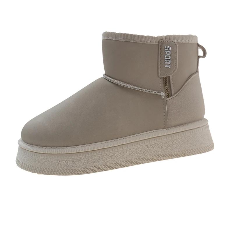 Fashion Women's Boots 2024 Selling New Comfort Platform Winter Ankle Snow Boots Indoor Plush Warm Casual Slip-On Ladies Walking Shoes