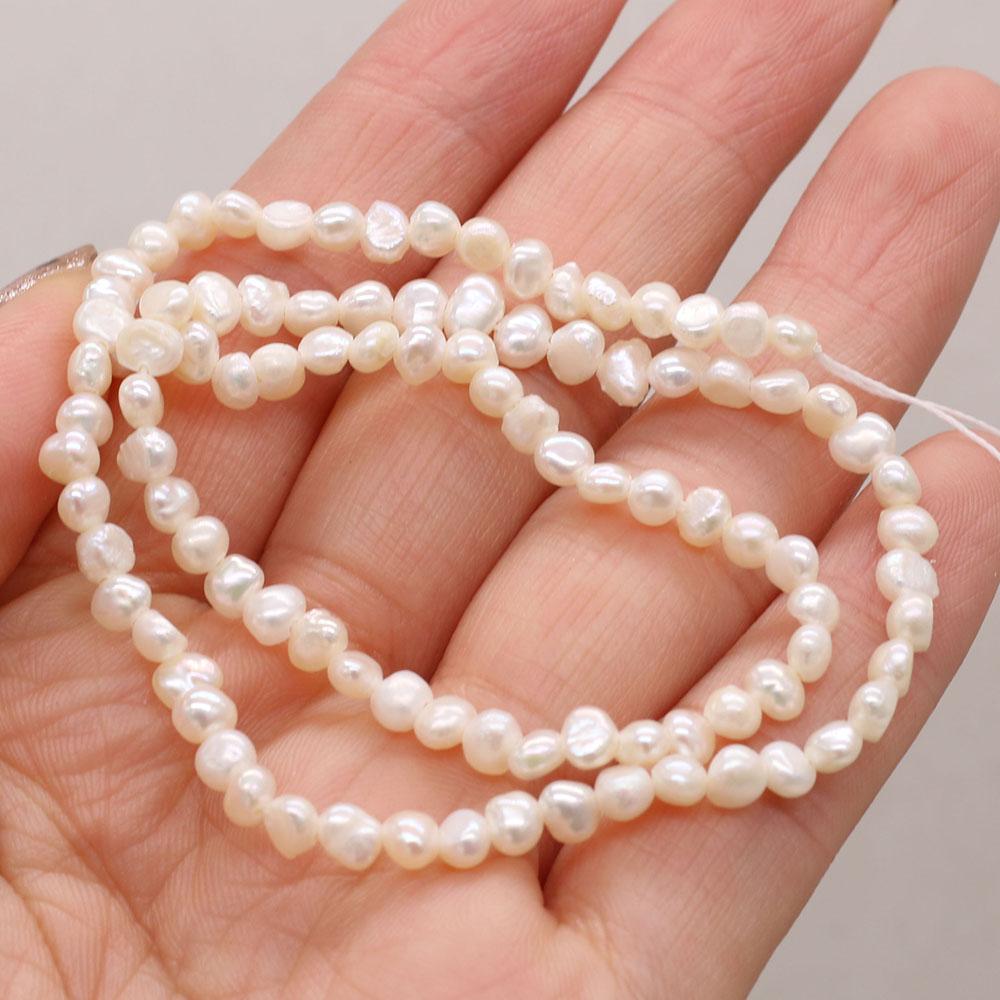 

1String, 3-4mm White Natural Freshwater Nugget Pearls 36cm Loose Beads for Handmade Jewelry Craft Supplies, DIY Holiday Gifts 1String/3-4mm-36cm