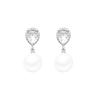 Flash diamond water drop pearl earrings women's high-end sense niche unique explosive earrings New light luxury ear jewelry