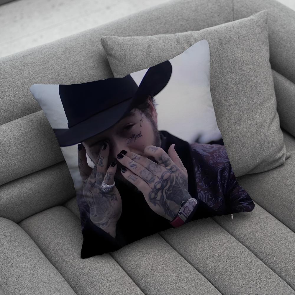 P-Post M-Malone Pillow Case Soft Cushion Cases for Farmhouse Sofa Decor Home Decorations and Protector
