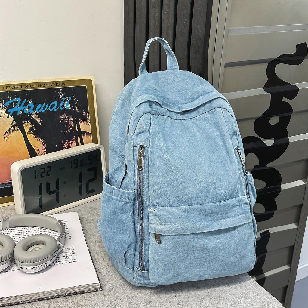 Schultasche Damen Mori Retro Denim Canvas Rucksack Harajuku Mittelschüler Lässiger Rucksack Reisetasche
