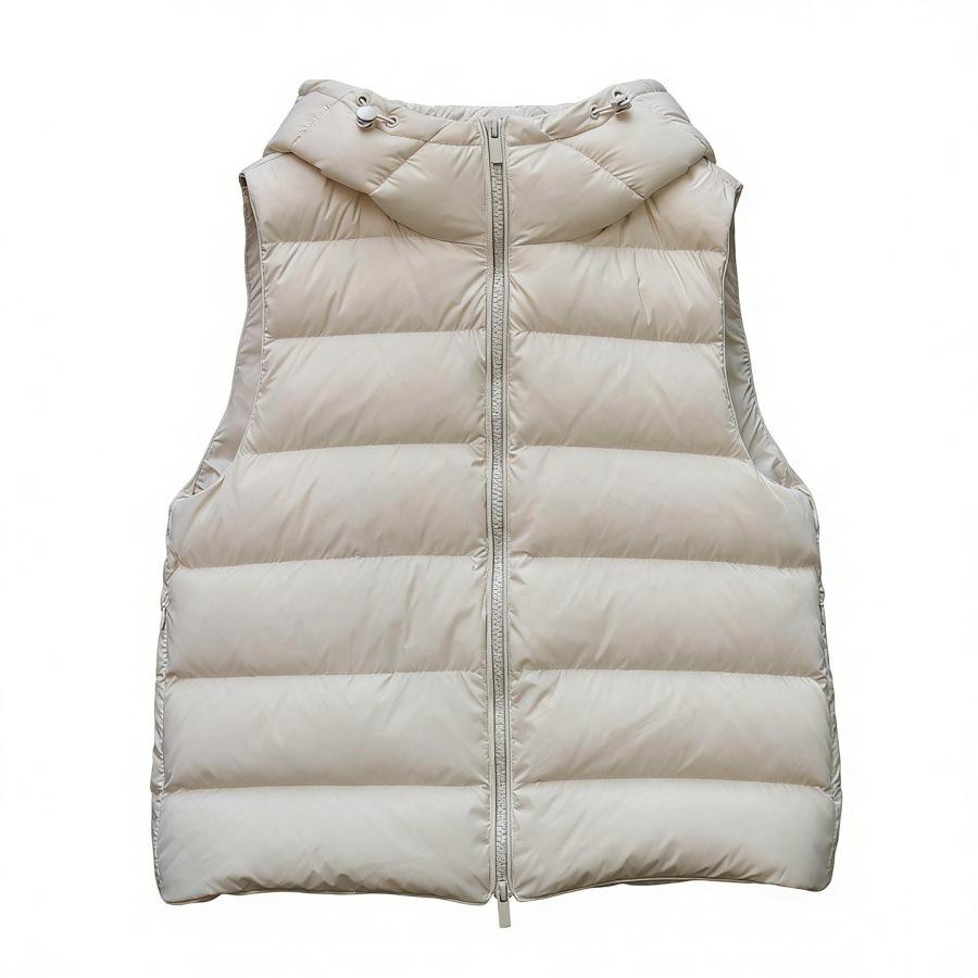 Autumn and winter% white duck down hooded down vest women's short fashion vest light and warm vest jacket