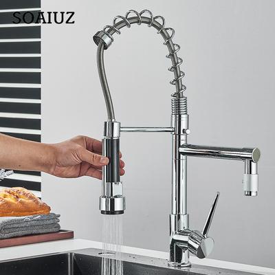 Spring Kitchen Sink Faucet Pull Down Spray Single Lever Hot Cold Mixer Water For Kitchen Sink Dual Spout Faucet
