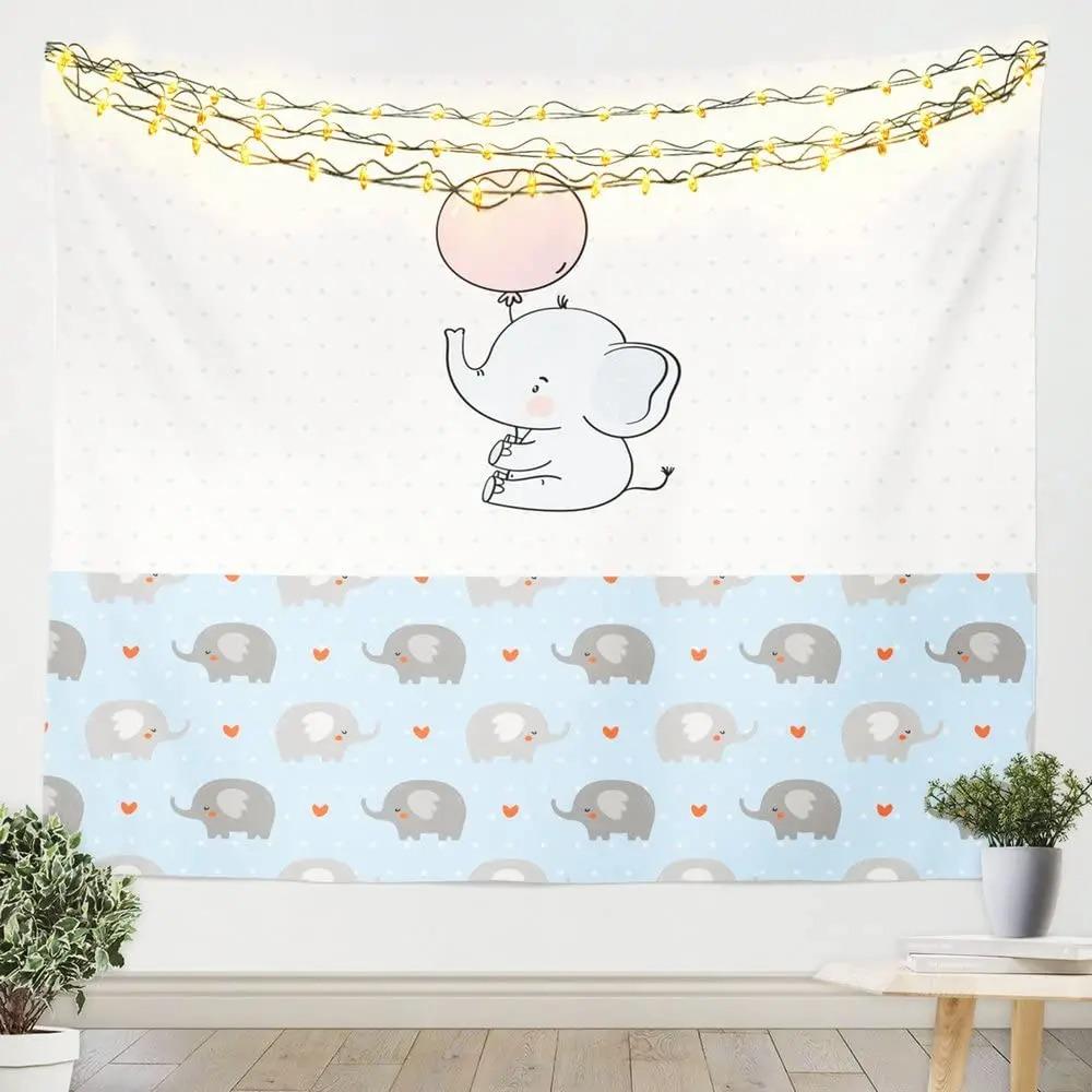 Милый мультяшный слоненок гобелен офисный гостиный гобелен украшение стены дома гобелен — фото 15
