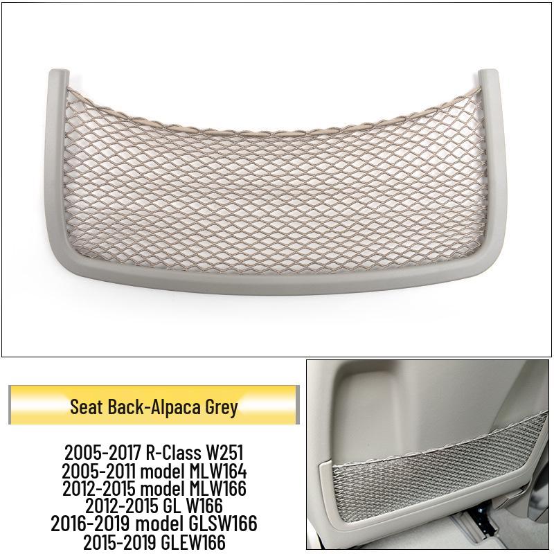 Kompatybilna tylna siatka bagażowa do siedzeń Mercedes-Benz W166, W164, GL, GLE, GLS i Klasy R W251. white