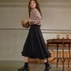 Black Skirt Women's Lace Jacquard Skirt Women's Summer Retro High Waist Mid-length Skirt Lolita Style