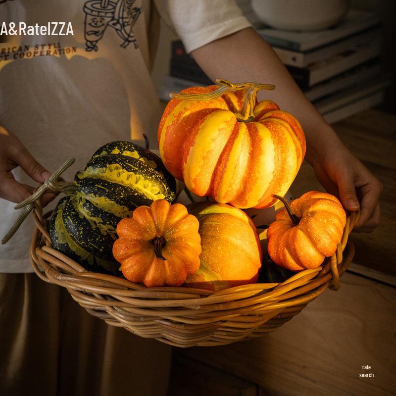 Pumpkin Ornament: Artificial Harvest Decor for Home, Farmhouse, and Supermarket