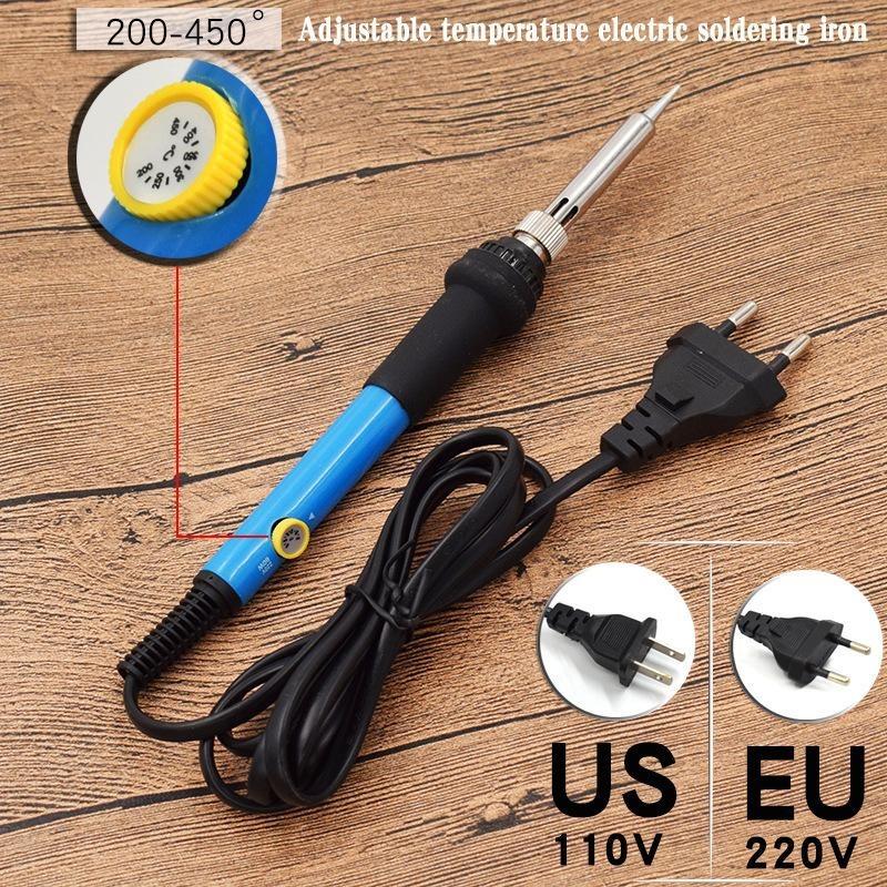 1PC Soldering Iron Adjustable Temperature Electric UR Plug 60W 80W Welding Solder Rework Station Heat Pencil Tips Repair Tool