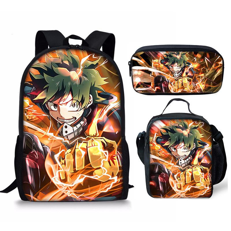 My Hero Academia Schülerrucksack mit Polyesterfutter und Anime-Cartoon-Design für Teenager