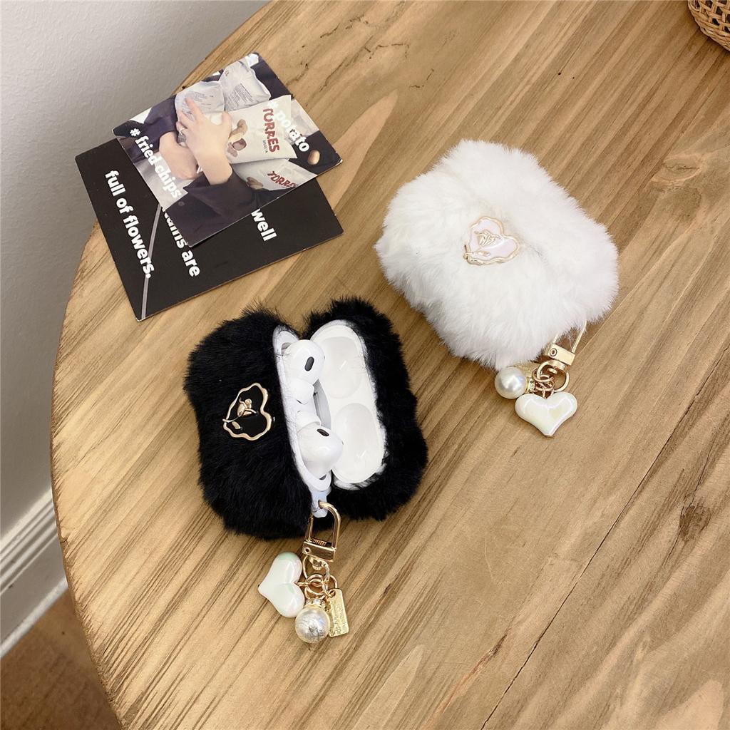 Compatible with Plush Heart Rose Apple AirPods 1st Gen Bluetooth Earphone Protective Case Pro1 Earphone Case Apple 1
