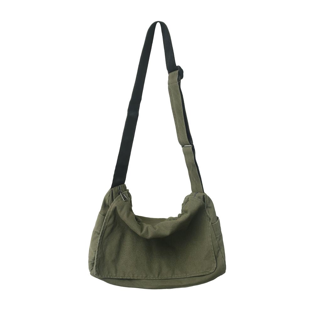 Women Washed Shoulder Bag Versatile Canvas Messenger Bag Adjustable Strap Tote Sling Bag Distressed Satchel Bag Commuting Bag