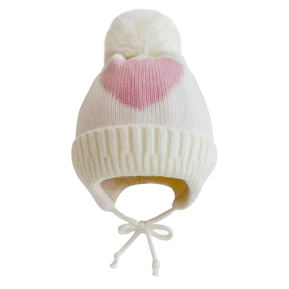 0-3 Jahre Weiche Baby-Strickmütze Plüschball Mützen Winddichte Wintermütze Neugeborene Kleinkinder