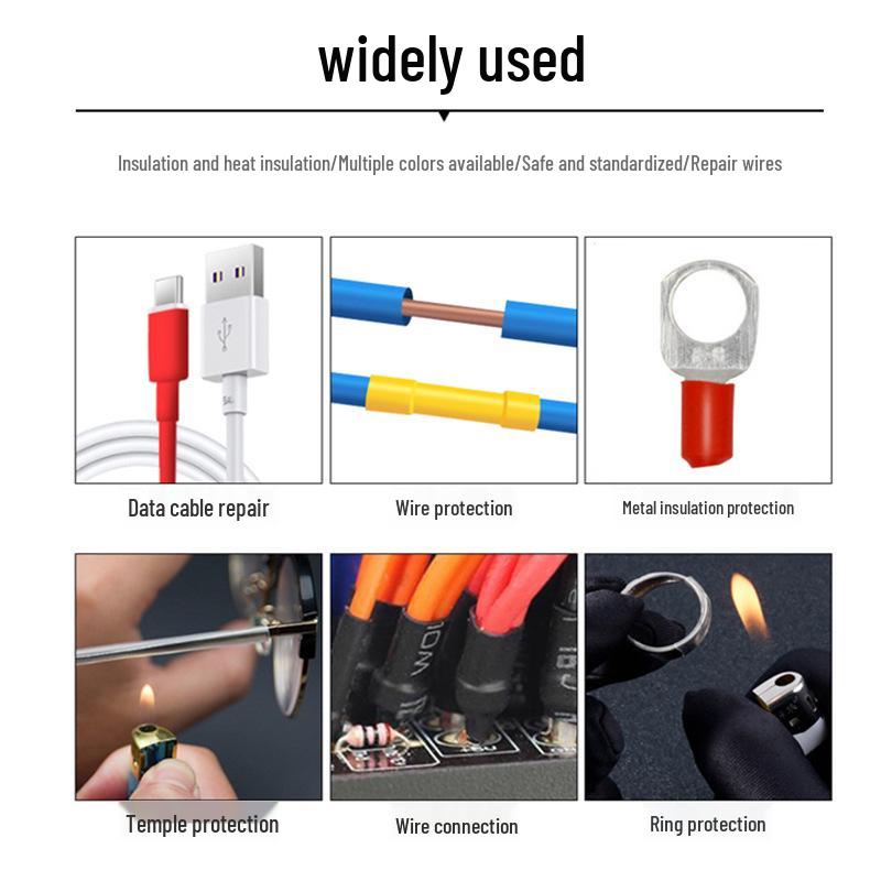 100 SZTUK Kolorowy Zestaw Rurek Termokurczliwych - Domowe Rozwiązanie do Izolacji Przewodów