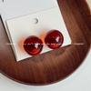 Boucles d'oreilles Clous Perles Rondes Colorées Éclaircissantes Automnales - Design de Niche Élégant 2026