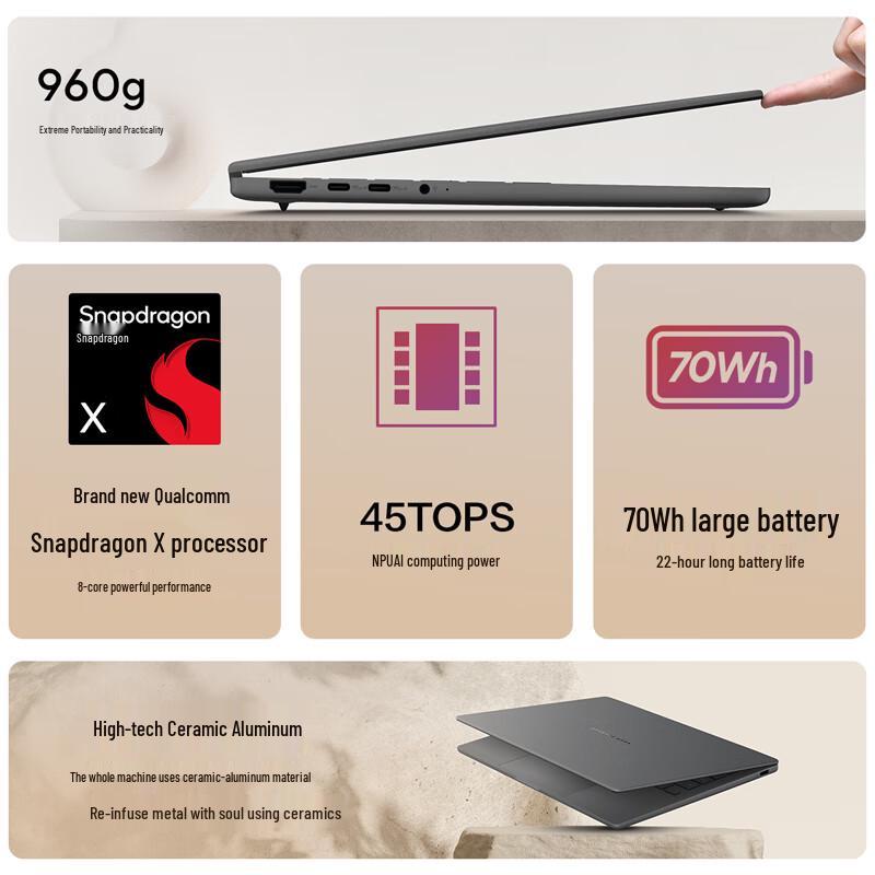 Asus ZenBook 14 Air Snapdragon X AI Laptop (CN Version)