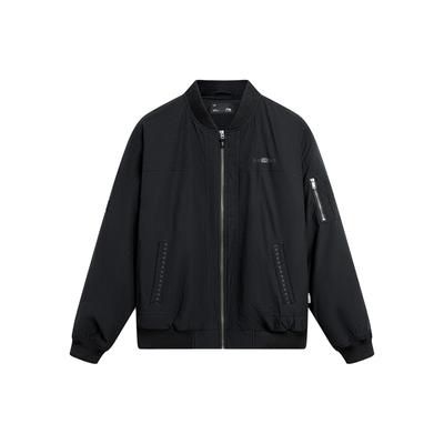 Sports Life Series Short Baseball Collar Loose Cotton Jacket Men Jackets Black AJMT095-2
