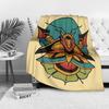 Decorative Throw Blanket with Psychedelic Butterfly Pattern Floral Design Mandala Bed Blanket Sofa Cover Gift for Women