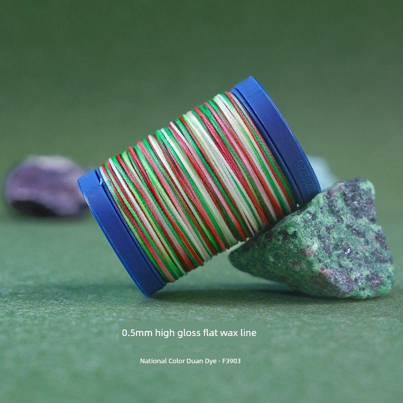 

0.5mm High-Gloss Flat Wax Line Section Dyed South American Wax Line DIY Jewelry Hand-Woven Bracelet Carrying Strap Woven Material 0.5mm high-gloss segment dyed flat wax F3903