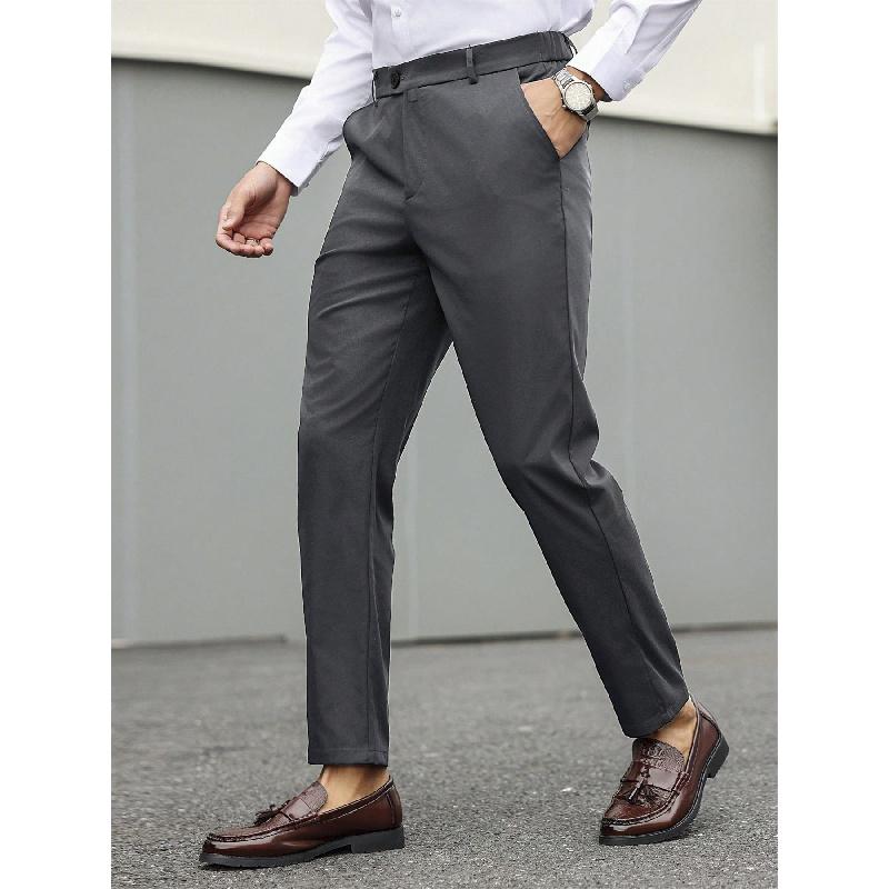 2026 New British Style Men's Trousers Business Casual Pants Versatile Slim-Fit Long Pants