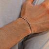 3pcs Men Thin Chain Bracelet,Never Fade Silver Color Twist Chain Wristband,Stylish Punk Jewelry Gift for Husband Father Son