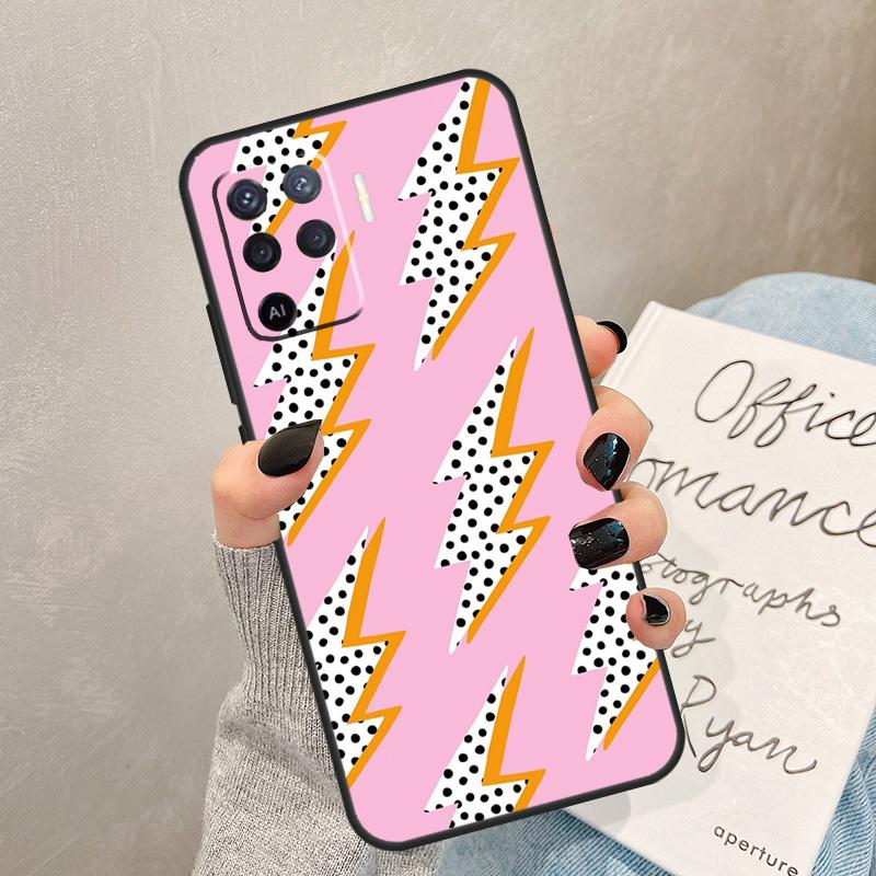 Lightning Bolt Pattern Case For Oppo A40 A60 A80 A78 A38 A18 A98 A58 A96 A76 A16 A94 A74 A54 A15 A17 A57 A77 A5 Pro