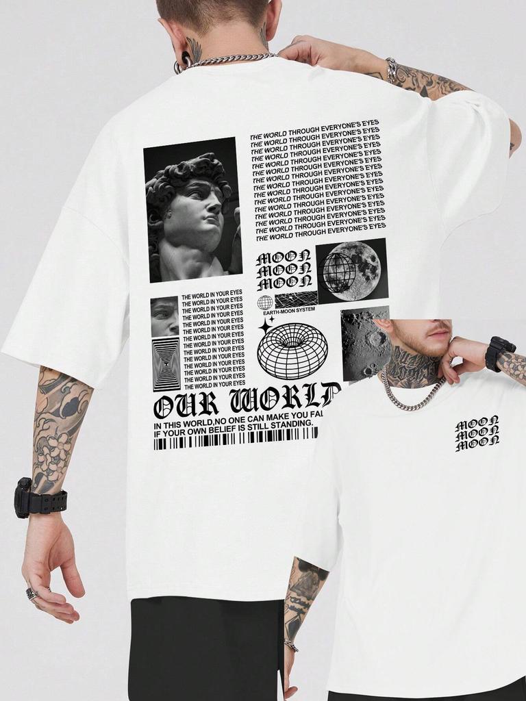 Unsere Welt Damen Herren Unisex Baumwoll-T-Shirt Luxusmarke Mode Übergröße Top Lässig Kurzarm Streetwear Klassisches Print-Tee 4XL