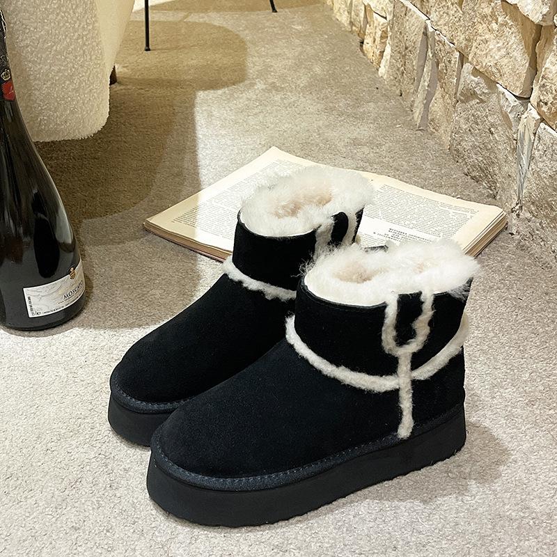 

Size 35-43 Large Size Women s Shoes 41 Wide Fat Feet Winter Fleece Platform Short Boots Warm Student Snow Boots 42 35