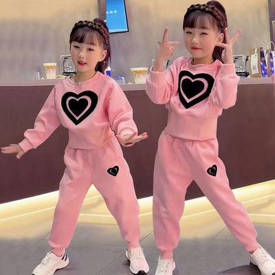 Mädchen Herbst Liebesanzug Frühling Mittelgroße und Große Kinder Mädchen Sportpullover Zweiteiliger Anzug
