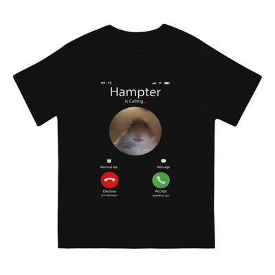 Camiseta Masculina Dank Meme Hamster Olhando para a Câmera Frontal Hampter Chamando Individualidade Camiseta Gráfica Streetwear Nova Tendência