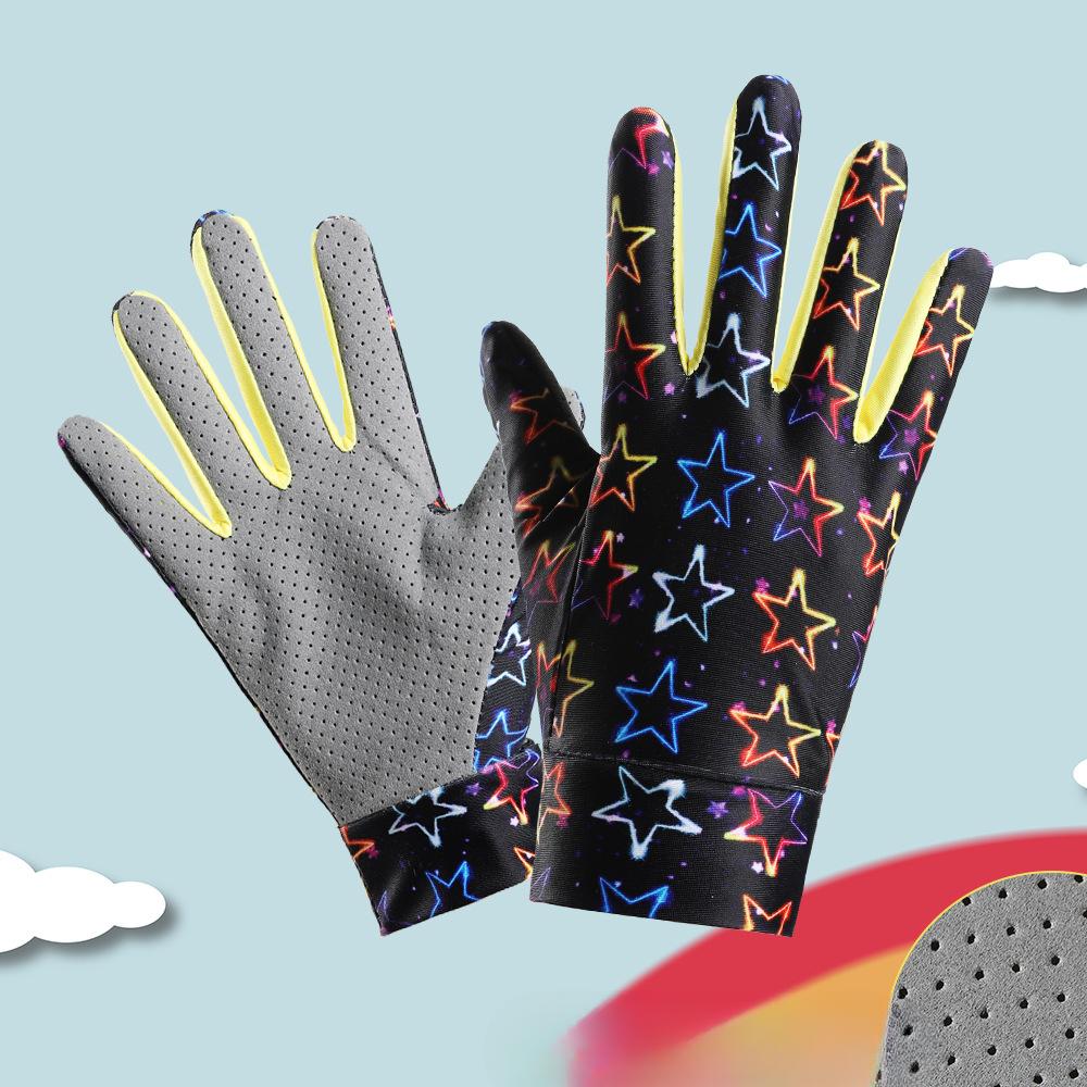 Children's Cycling Gloves Long Finger Thin Summer Sun Protection Children Cartoon Roller Slim Balance Bike Sports Boy and Girl Gloves