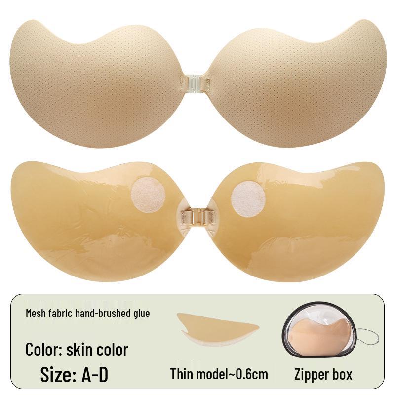 In Stock Seamless Push-Up Strapless Bra with Breathable Anti-Spillage Design and Mango Nipple Covers for Wedding Dresses