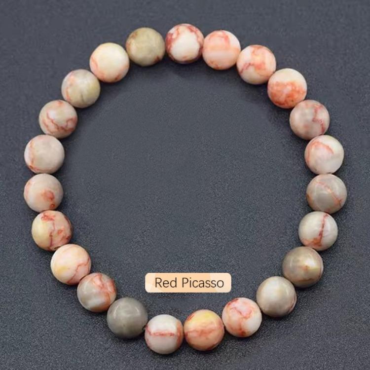 Regali Festivi Bracciale con Perle di Apatite Blu Pietra Naturale Gioielli alla Moda Rilassanti Per Uomo e Donna Accessorio Semplice Versatile per l'Uso Quotidiano