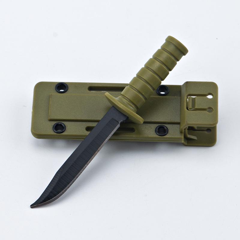 Survival Straight Knife Sawtooth Blade  Portable Mini Necklace Tactical Knife for  Hunting Camping with Scabbard