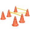 Dog Agility Equipment Set of Six Cones, Six Poles with Carry Bag, Three-Piece Adjustable Height Jumping Obstacles Orange