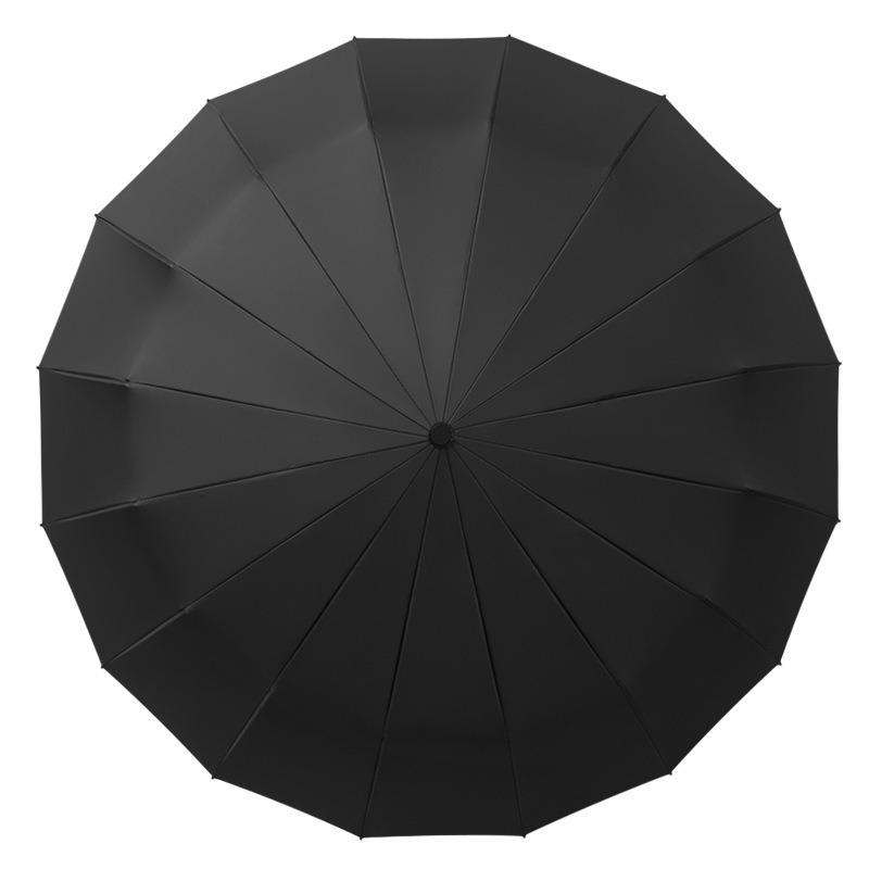 New three-fold 16-bone men's business gift umbrella sunscreen vinyl fabric reinforced folding umbrella fixed
