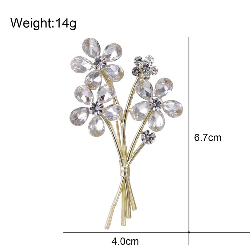 Exquisite Floral Bouquet Brooch, Fashionable Atmosphere Suit Flower Pin Buckle High-Grade Diamond Corsage