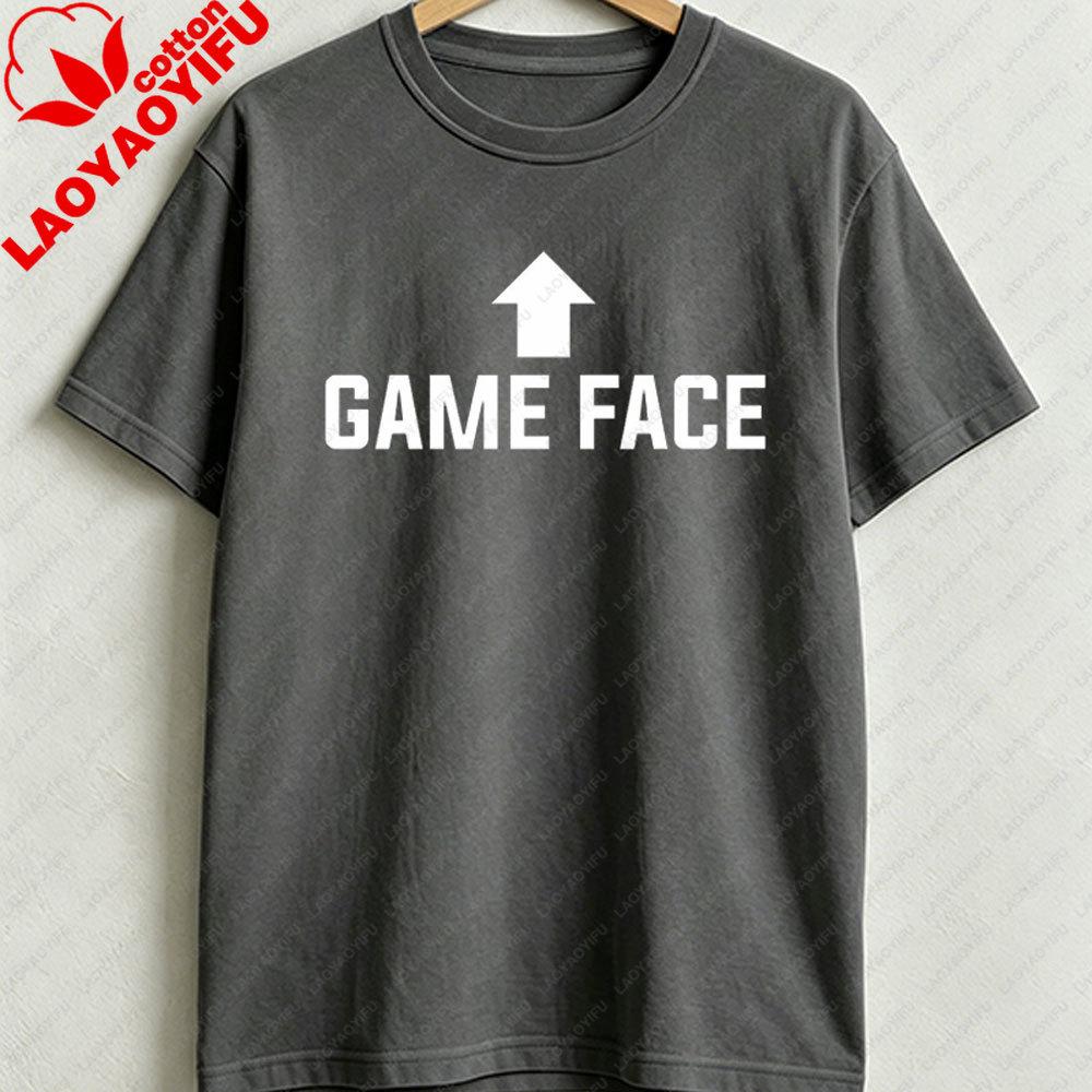 Game Face Gadget Nerd Geek Gamer Funny Unisexs Cotton TShirt Funny Outdoors High Quality Cotton Shortsleev Regular Tops Oneck